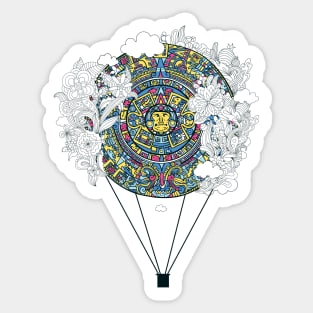 Mayan Calendar Hot Air Balloon Sticker